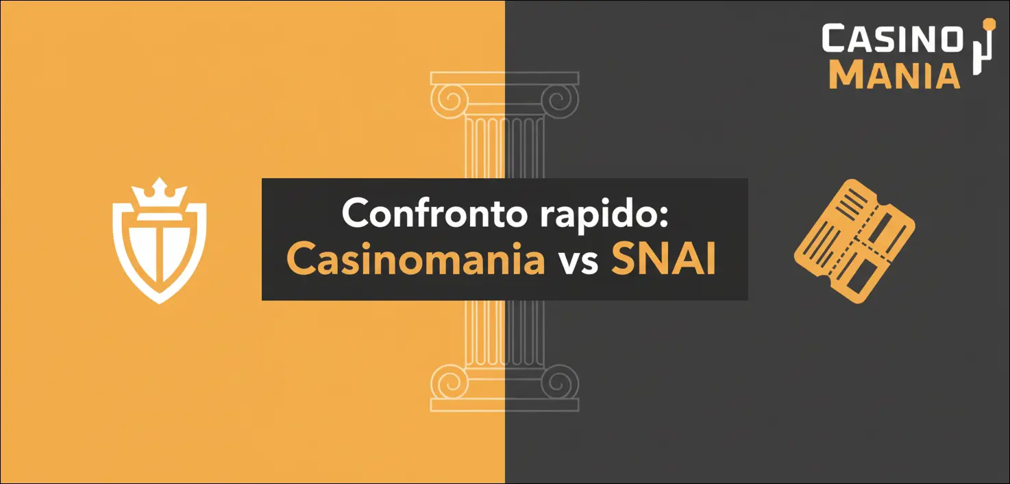 Confronto rapido: Casinomania vs SNAI
